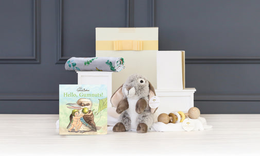 Baby Cuddles & Storybook Hamper- Hello Gumnuts!