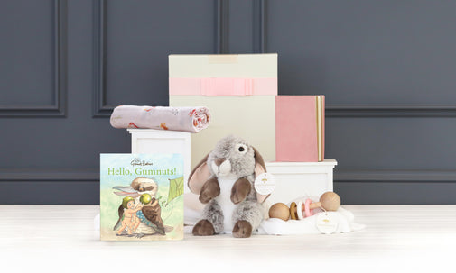 Baby Girl Cuddles & Storybook Hamper- Hello Gumnuts!