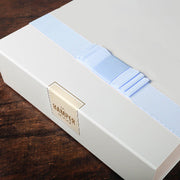 Cream Gift Box with Baby Blue Ribbon