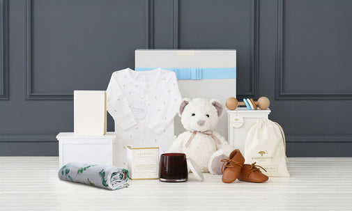 Luxury Baby Boy Hamper with Pure Baby & Bear