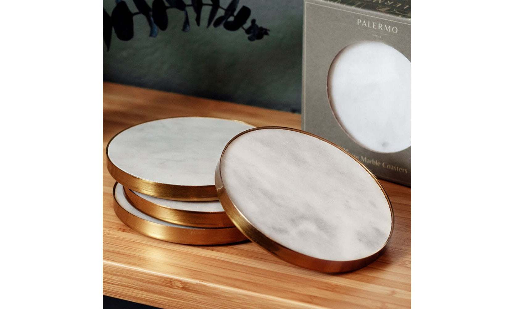Palermo Marble Circle Coasters - 4 Pack