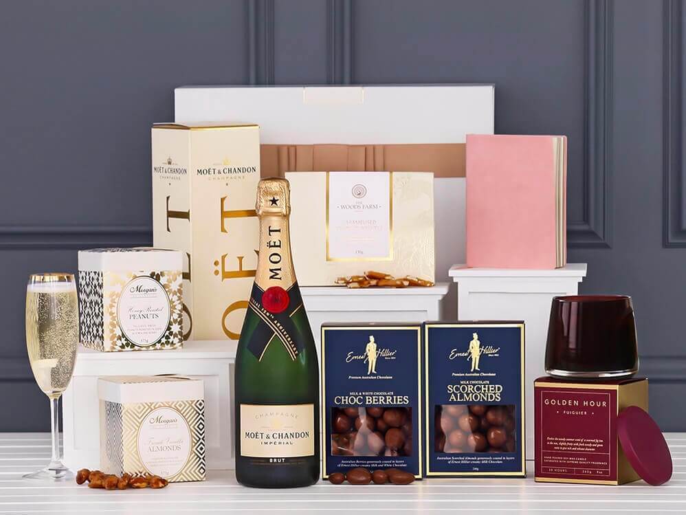 engagement hamper with champagne