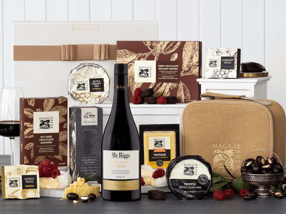 Luxury Cheese & Chocolate Hamper with Shiraz 