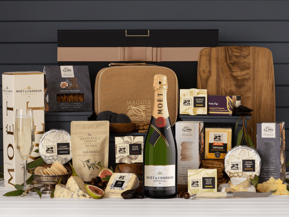 champagne and cheese hampers