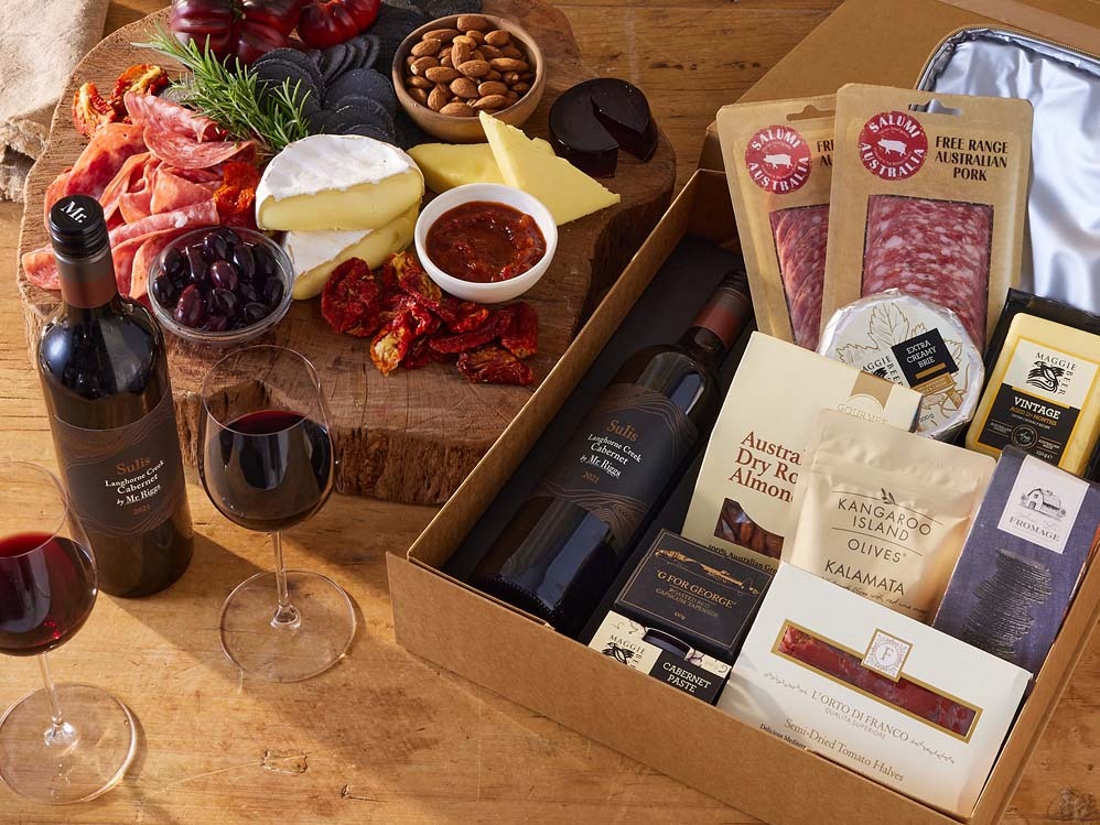 Ultimate night in for 2 with Red Wine Grazing Box Hamper