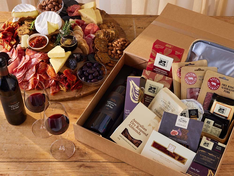 Ultimate Grazing Box With Red Wine