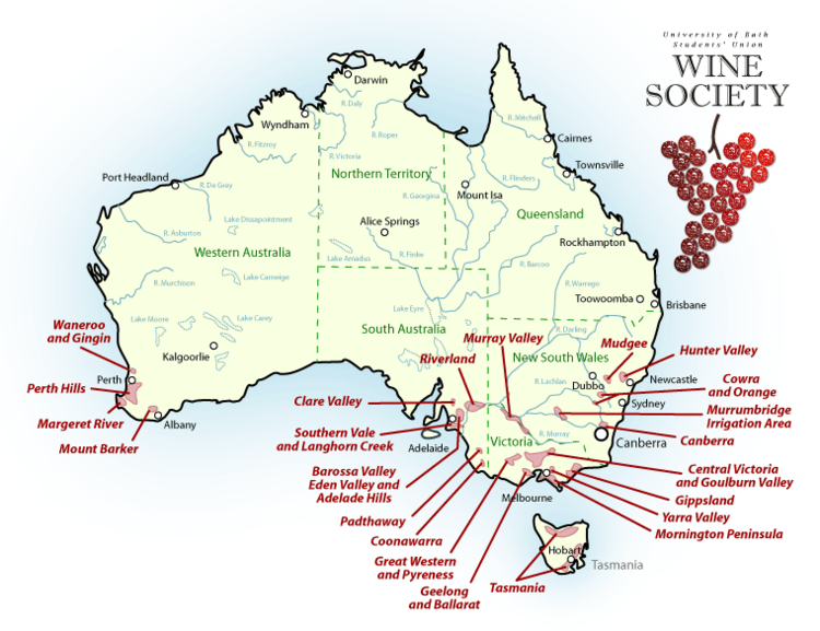 Map of Australian Wine Regions