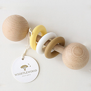 Whistlewood Natural Beechwood & Silicone Rattle