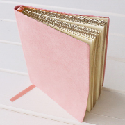 A6 Gold-Lined Notebook in Dusty Pink