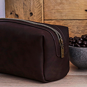 Men's Cocoa Brown Toiletries Bag