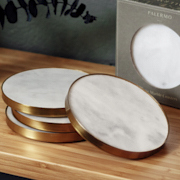 Palermo Home White Marble Coasters