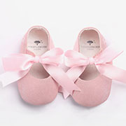 Pink Glitter Leather Shoes