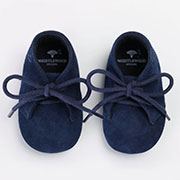 Personalised Navy Suede Baby Shoes