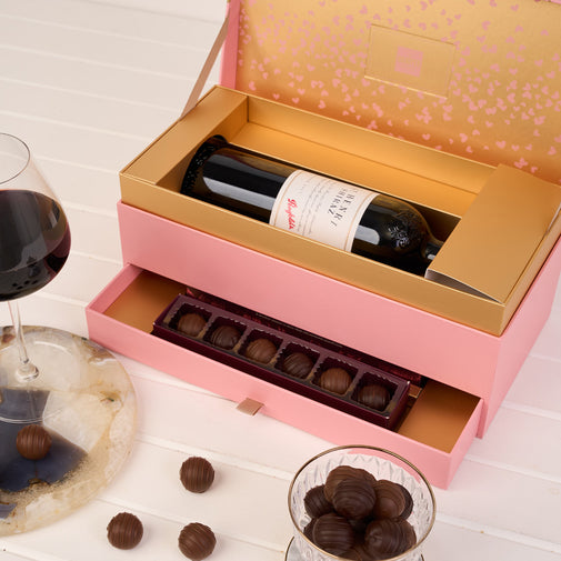 Blush & Gold Penfolds St Henri & Chocolate Gift Box