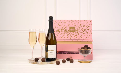 Blush & Gold Sparkling Wine & Chocolate Celebration Gift Box