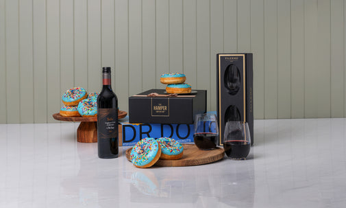 'Cheers to you Dad' Selfie Donuts & Red Wine Hamper