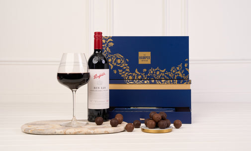 The Signature Navy & Gold Penfolds Bin 128 Shiraz Indulgence Tiered Box