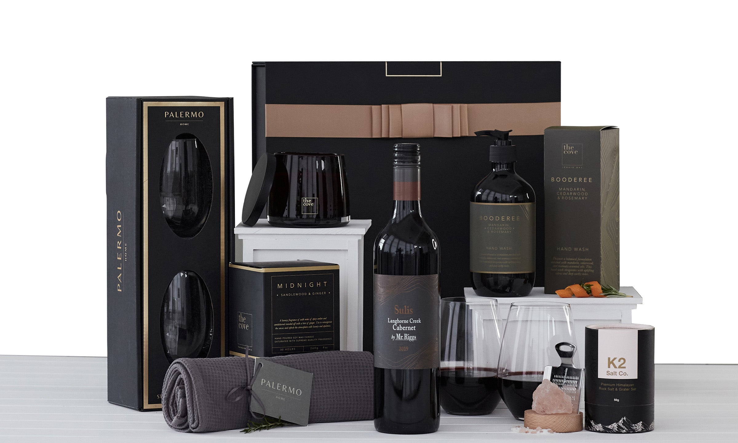 Indulgent Home Essentials with Red Wine Hamper⼁The Hamper Emporium